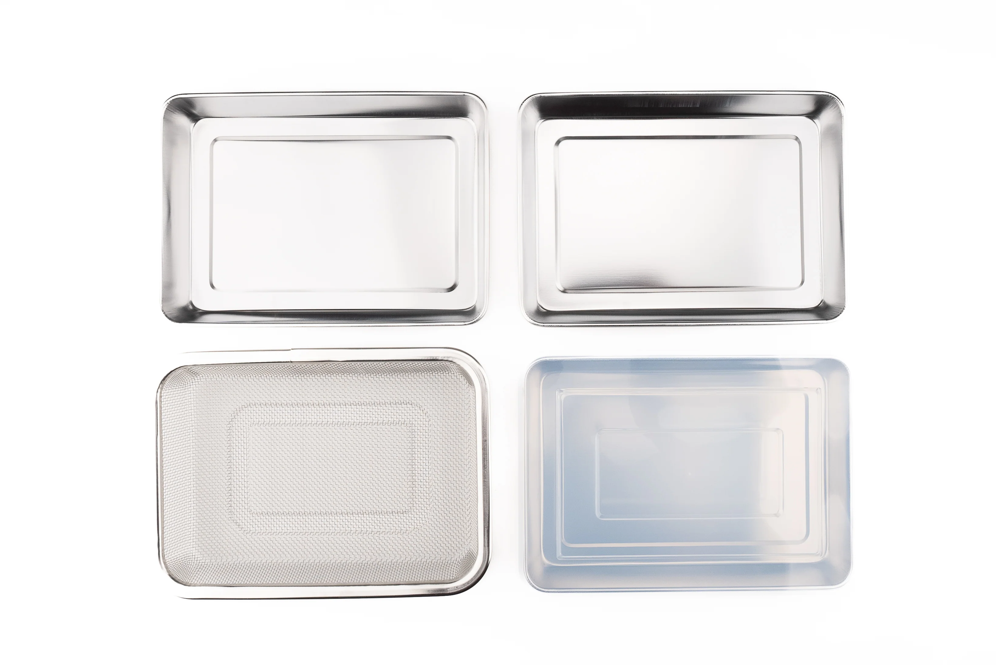 Arnest Stainless Steel Prep & Storage Pans with Strainer and Plastic Lids 7 piece Set - Image 2