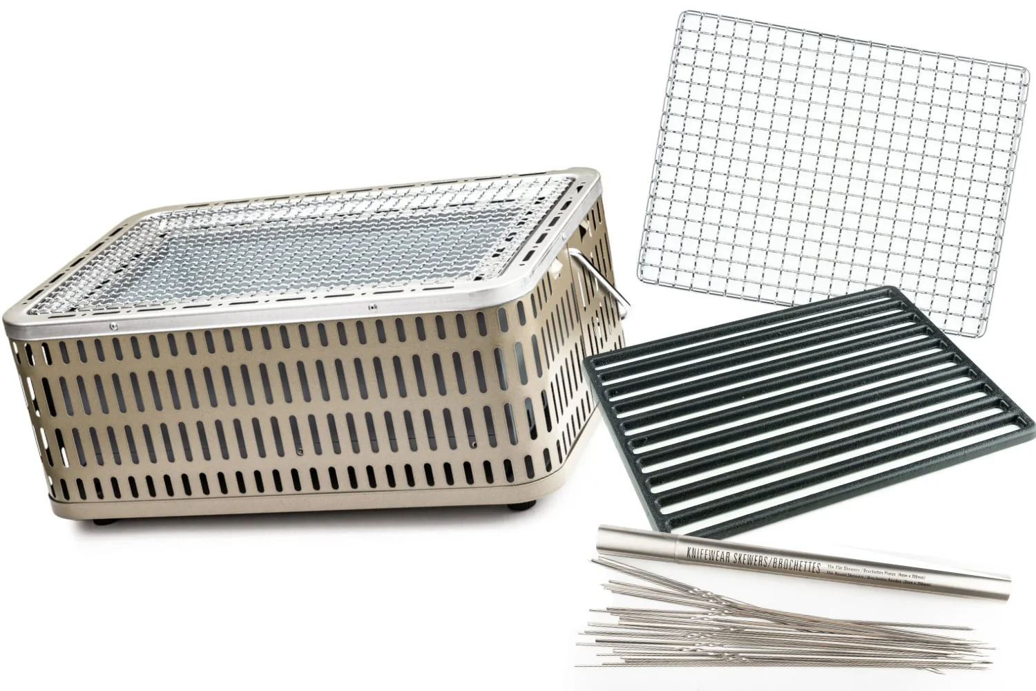 Green Life Shichirin Konro Charcoal BBQ Grill - Large + Upgrade Kit
