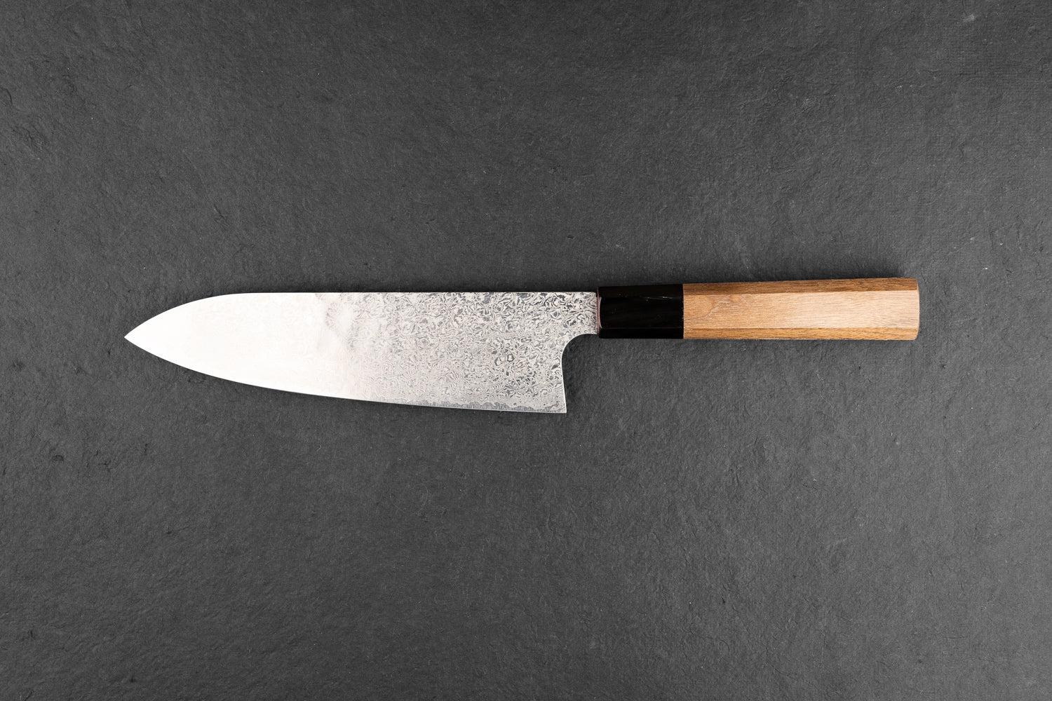 Hatsukokoro Ginyo Ginsan Damascus Santoku 180mm - Image 2