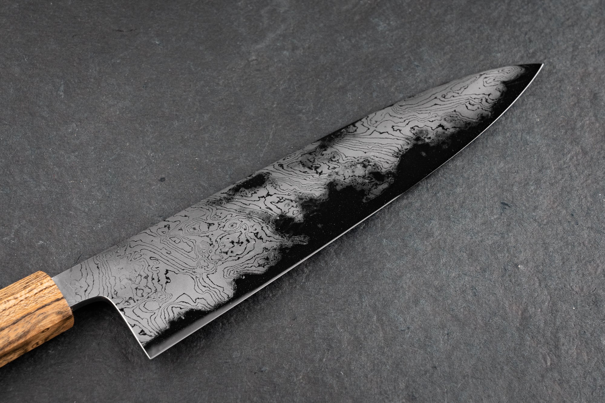 Hatsukokoro Hyomon Shirogami Damascus Gyuto 210mm - Image 3