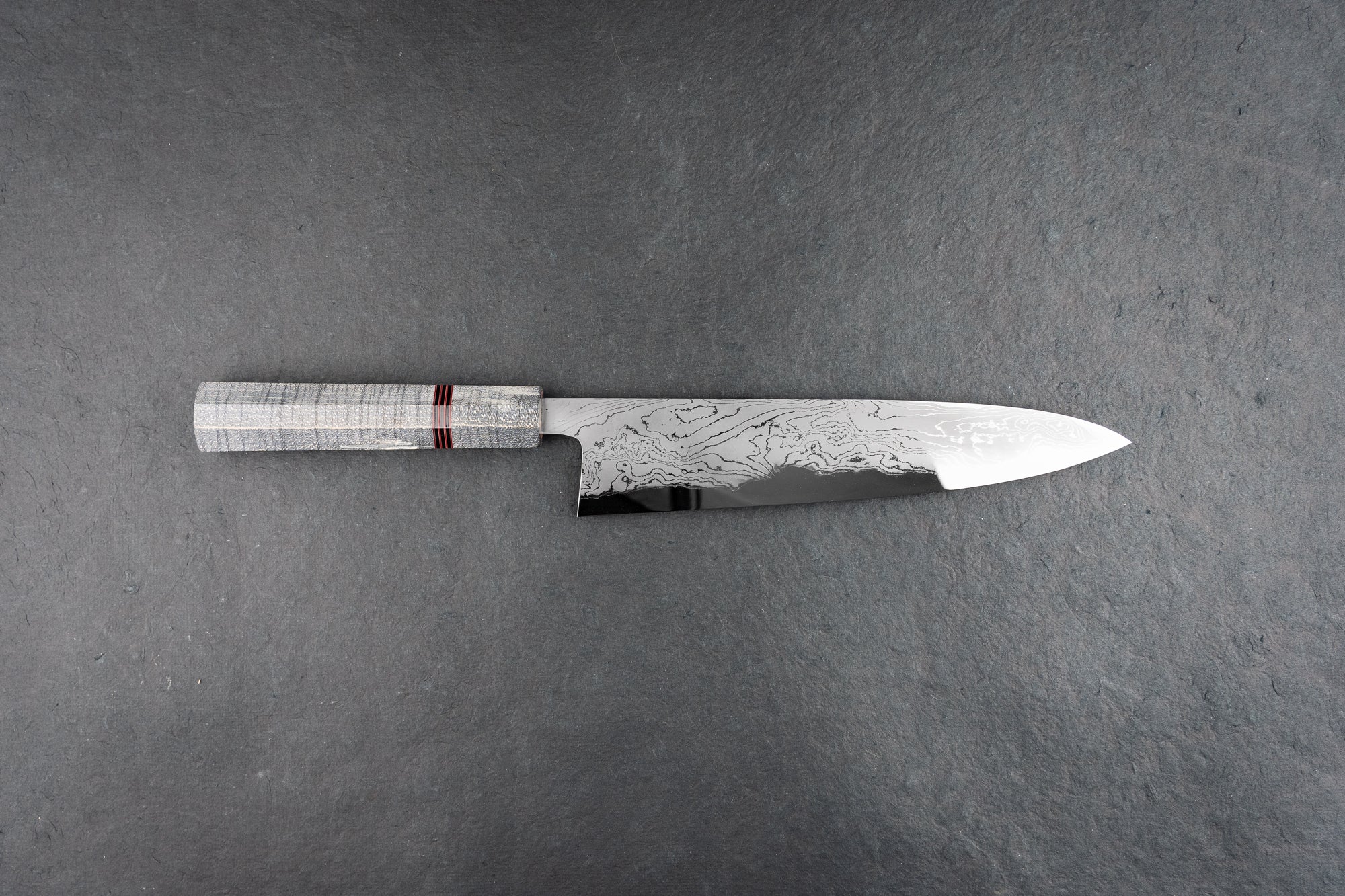 Hatsukokoro Hyomon Shirogami Damascus Gyuto 210mm - Image 6