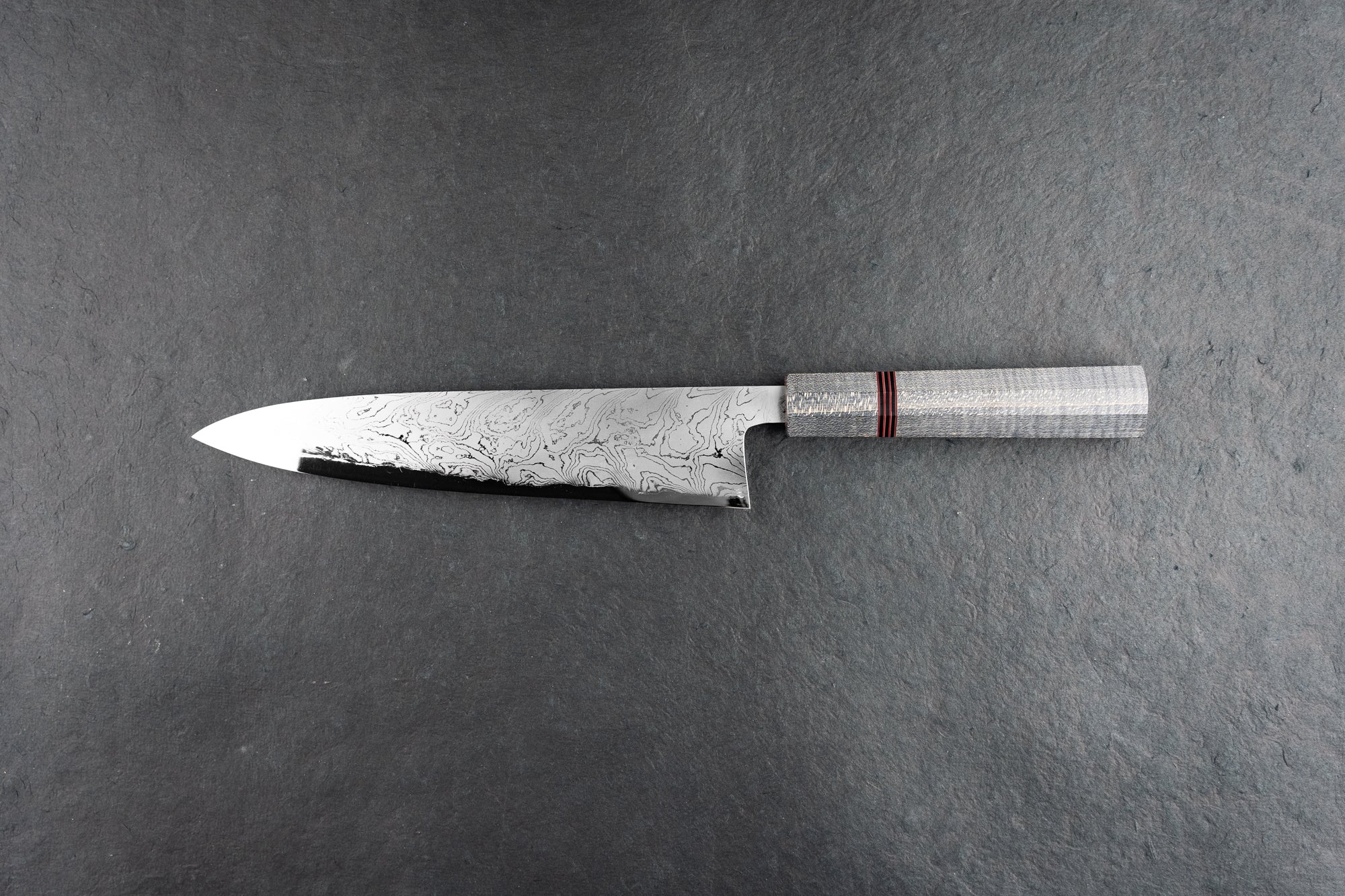 Hatsukokoro Hyomon Shirogami Damascus Gyuto 210mm - Image 7