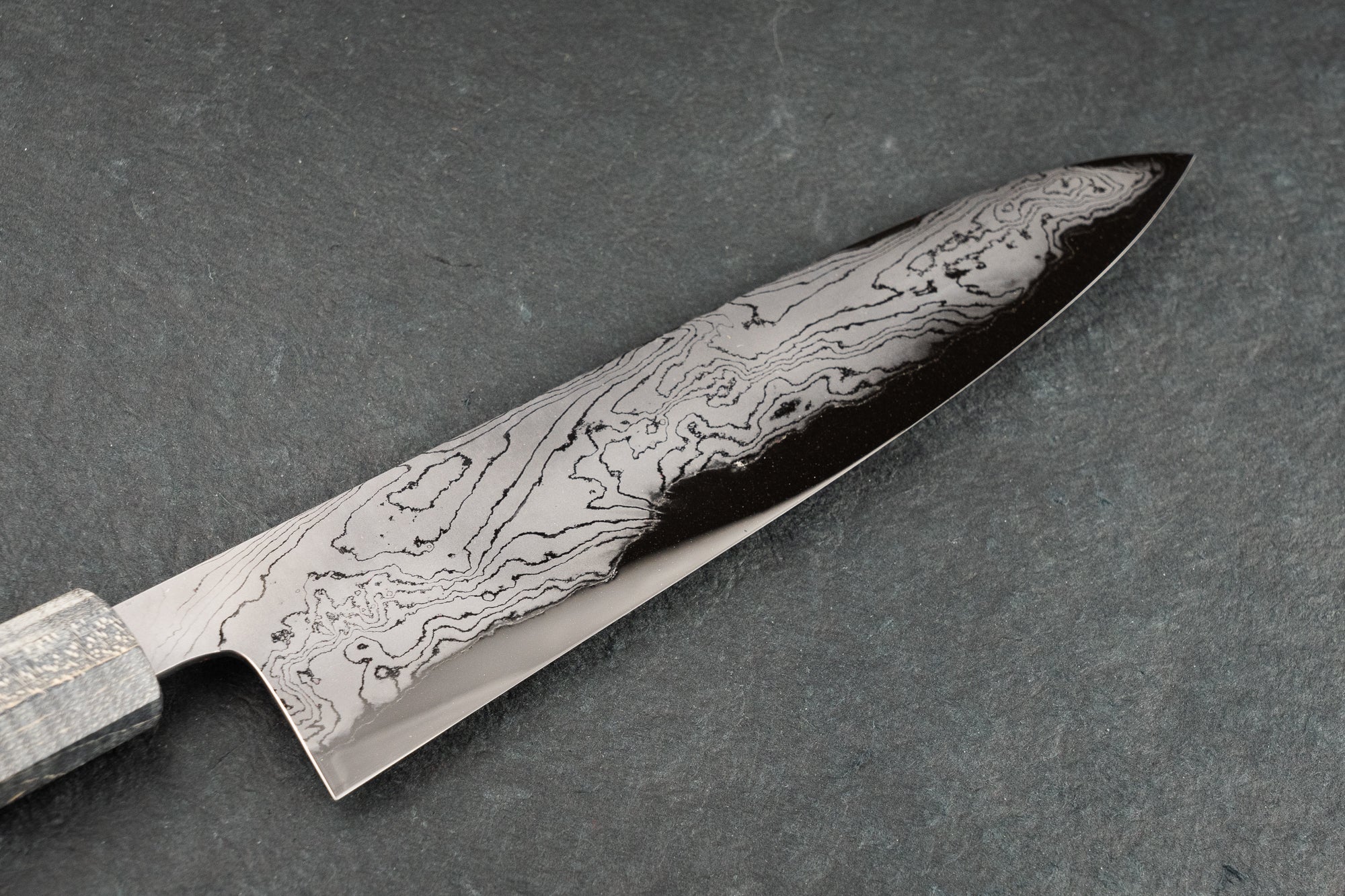Hatsukokoro Hyomon Shirogami Damascus Gyuto 210mm - Image 8