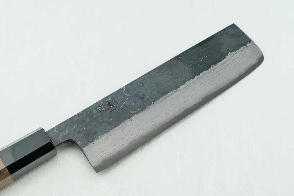 Hatsukokoro Kumokage Aogami Kurouchi Damascus Nakiri 165mm - Image 2