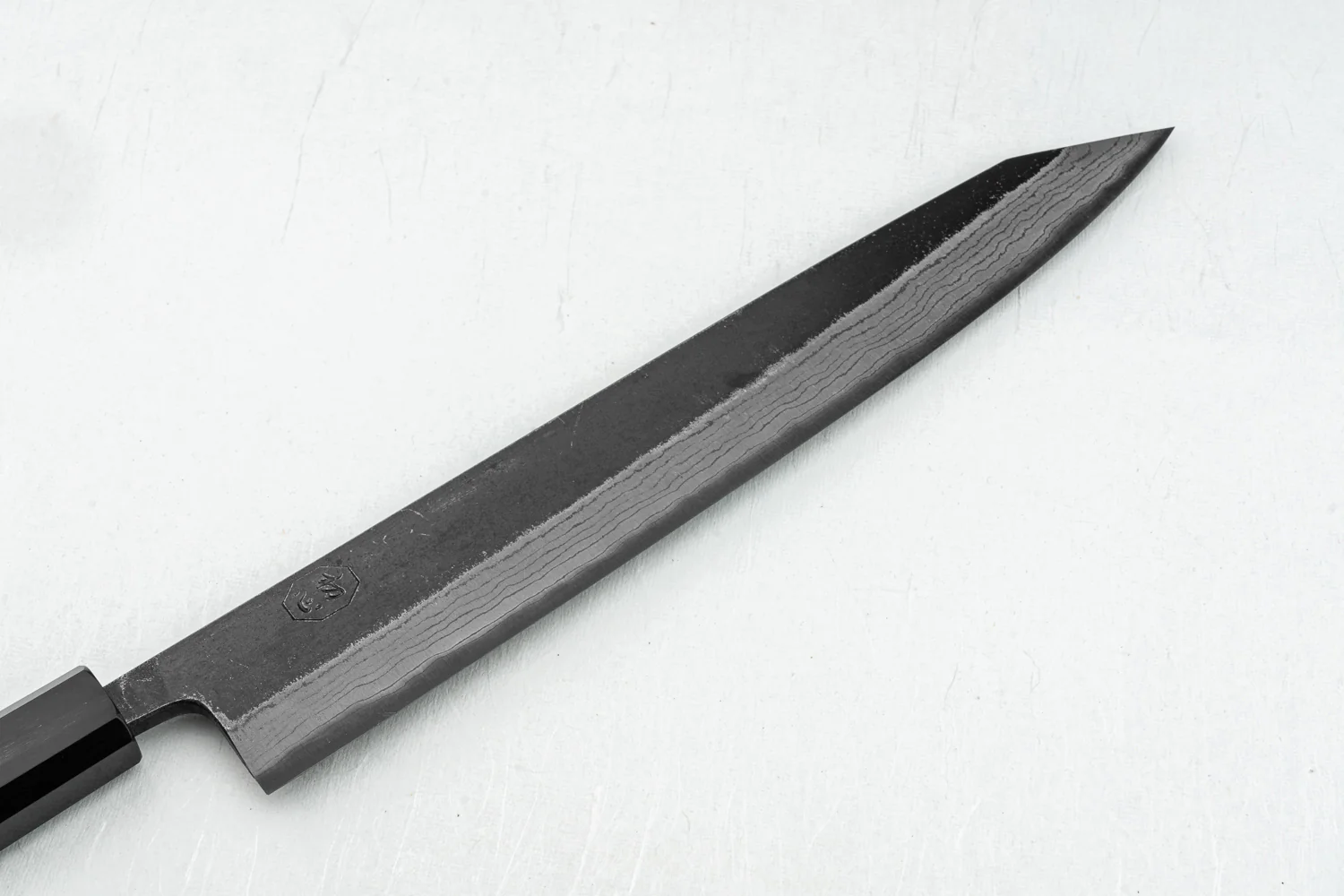 Hatsukokoro Kumokage Aogami Kurouchi Damascus Sujihiki 250mm - Image 2