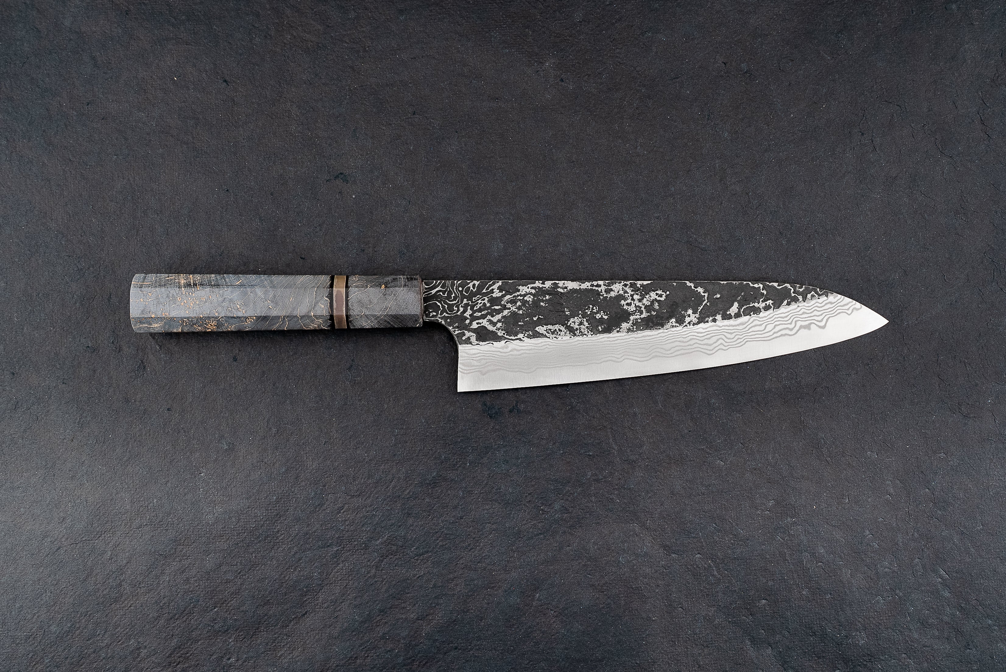Hatsukokoro Nigara SLD Kurouchi Damascus Gyuto 210mm - Image 3