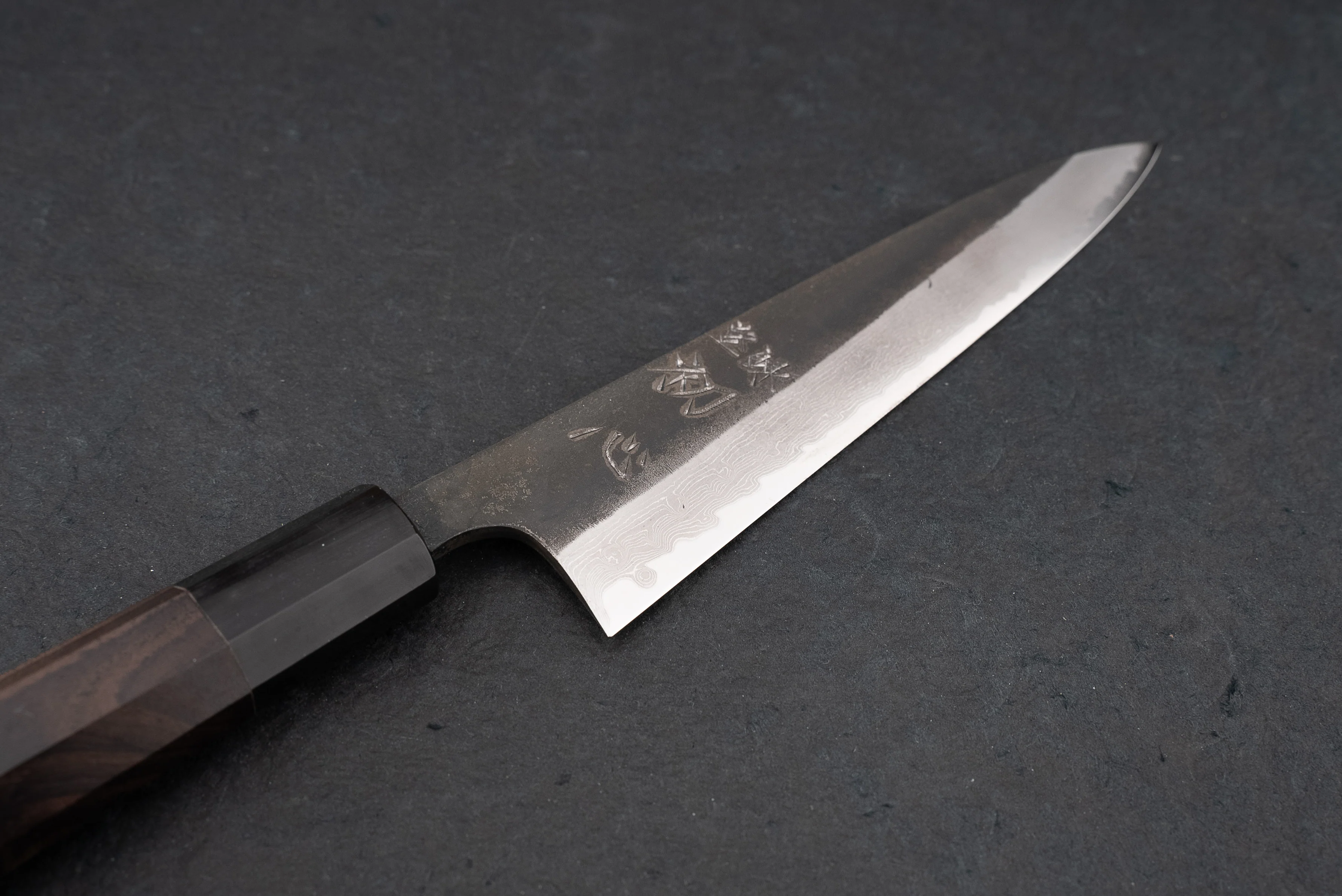 Hatsukokoro Shinkiro AS Kurouchi Damascus Petty 150mm - Image 2