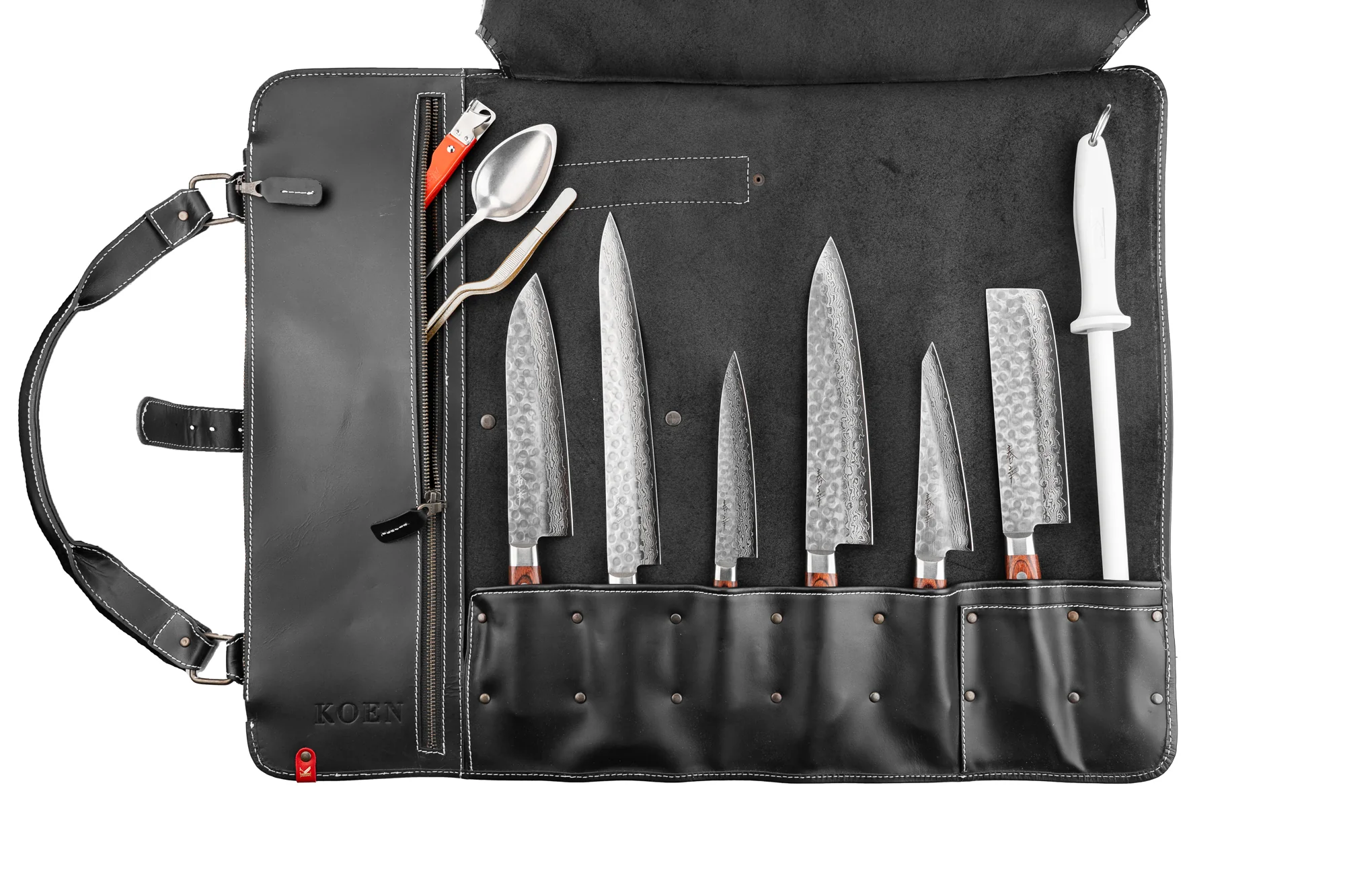 Koen Max Seven piece Leather Knife Roll - Image 3