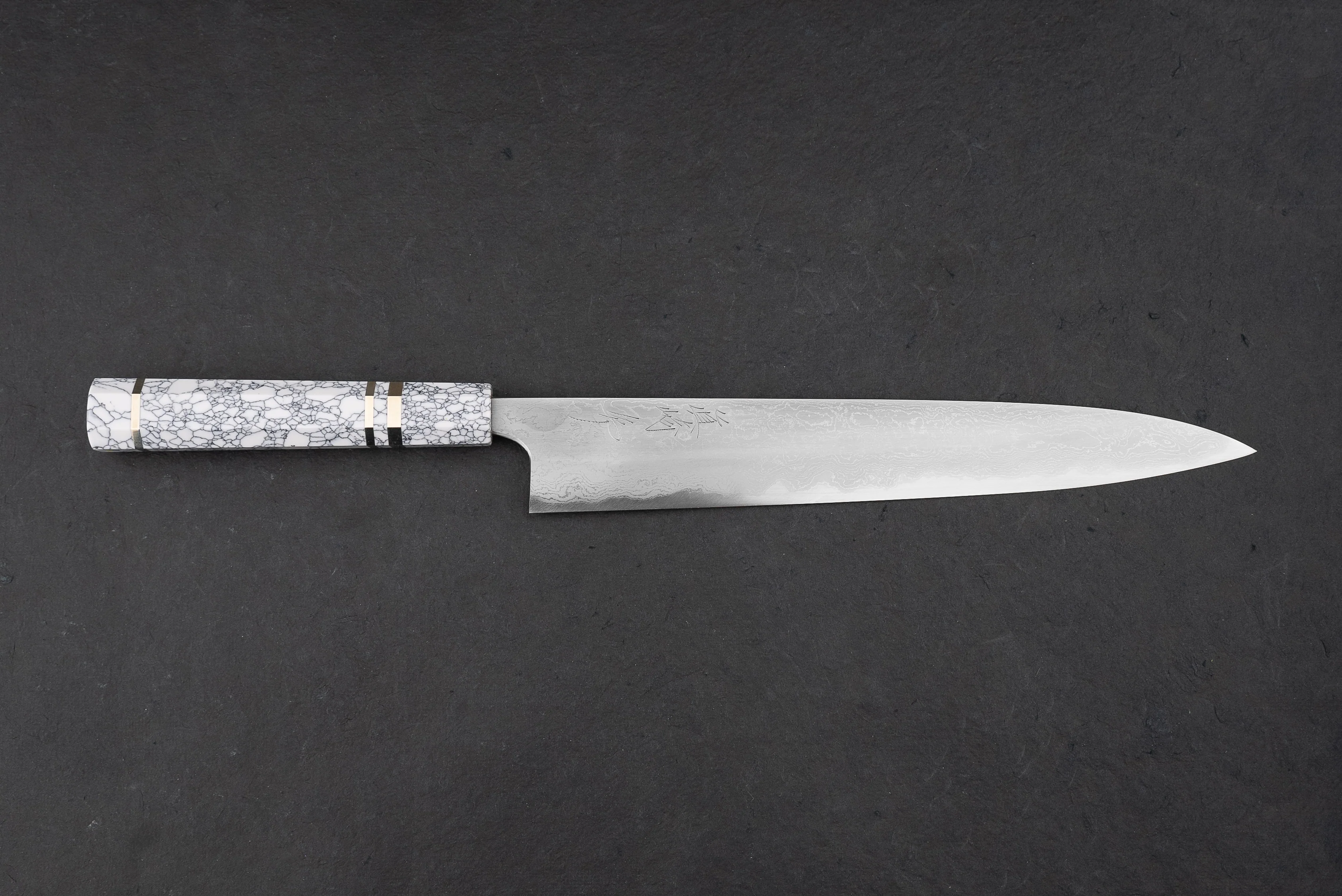 Mazaki Honsanmai Aogami Damascus Sujihiki 270mm