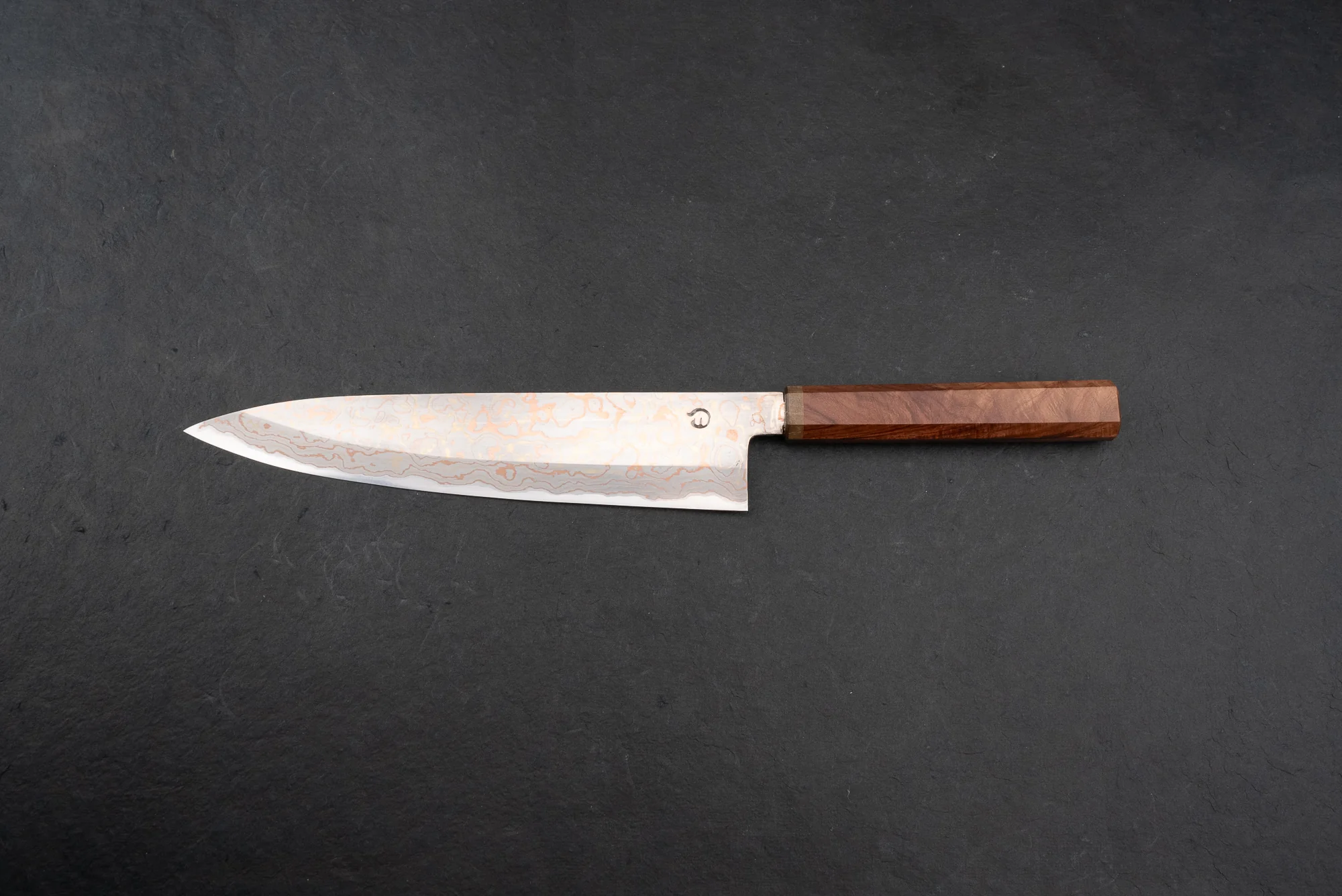 Mutsumi Hinoura V-toku Rainbow Damascus Gyuto 240mm - Image 3