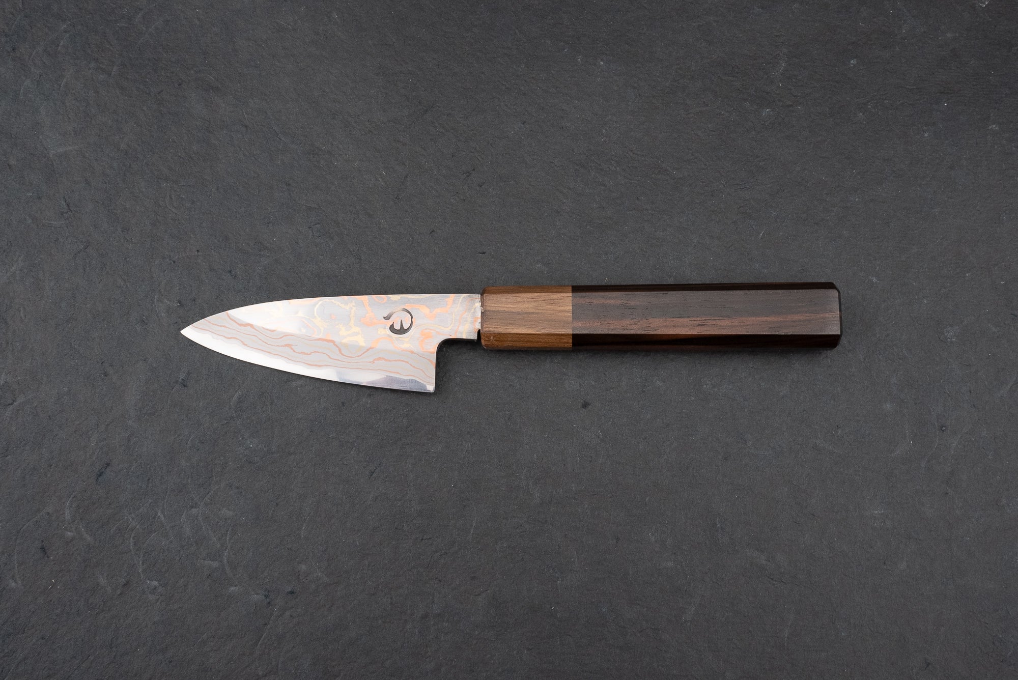 Mutsumi Hinoura V-toku Rainbow Damascus Petty 85mm - Image 2