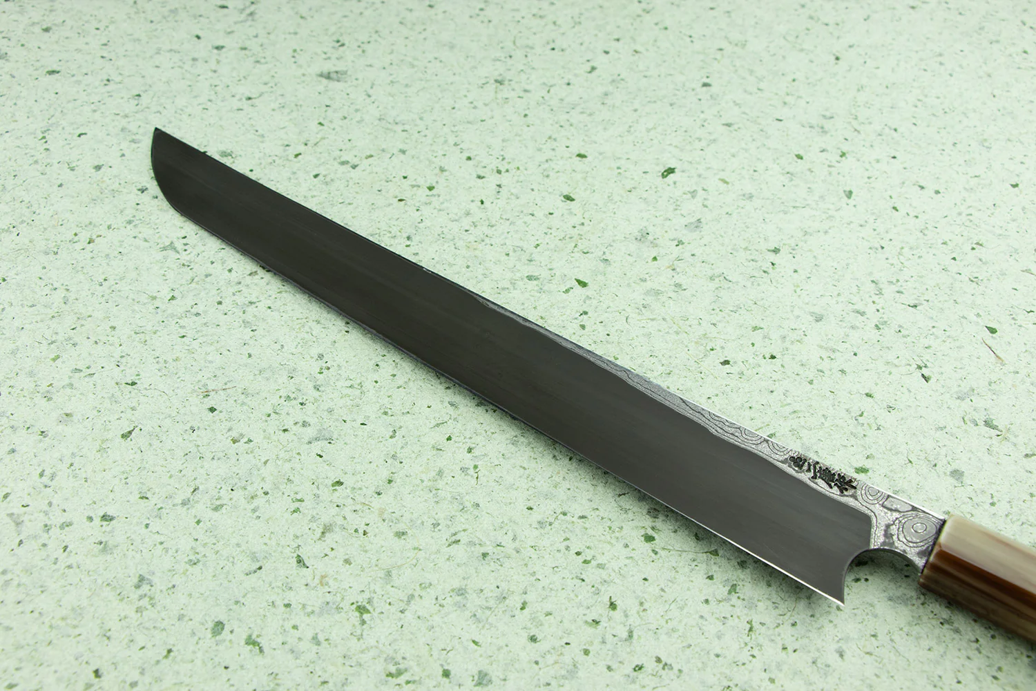 Nigara Anmon Aogami Damascus Sakimaru Takobiki 330mm - Image 3