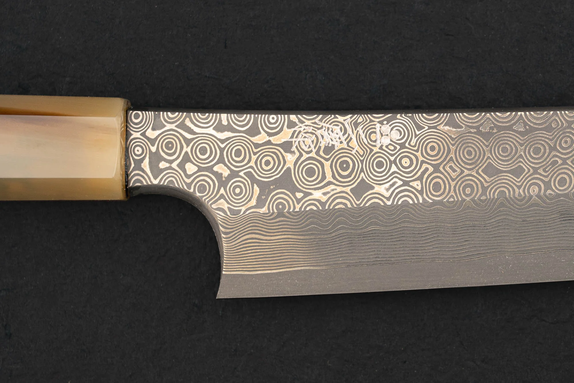 Nigara Ginsan Kurozome Damascus Sakimaru Yanagiba 300mm - Image 3