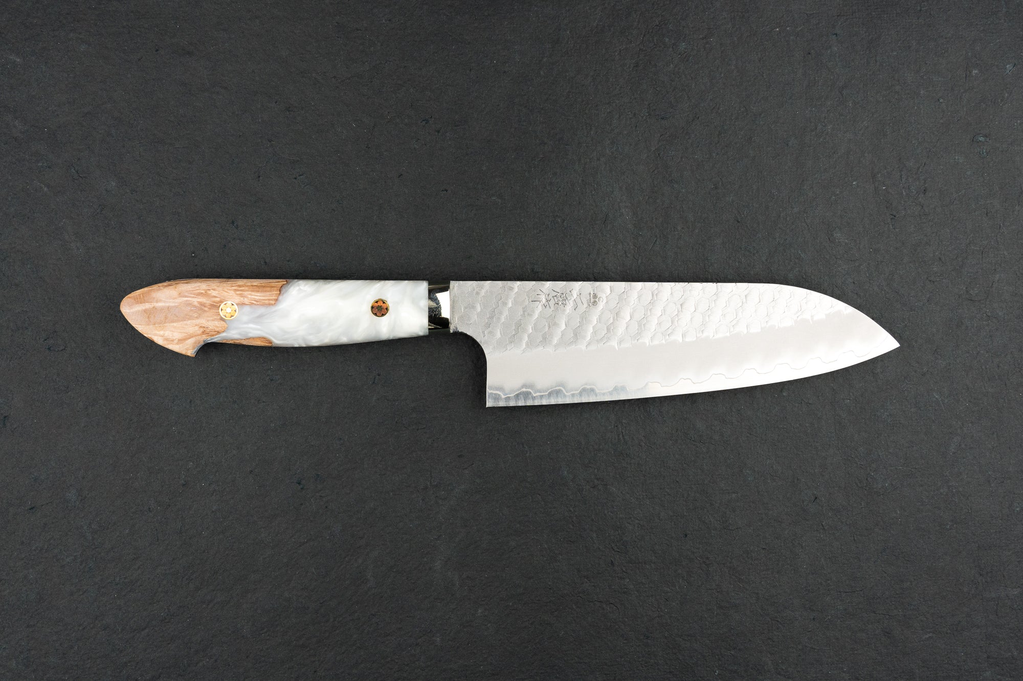 Nigara SG2 Migaki Tsuchime Western Santoku 180mm - Image 4