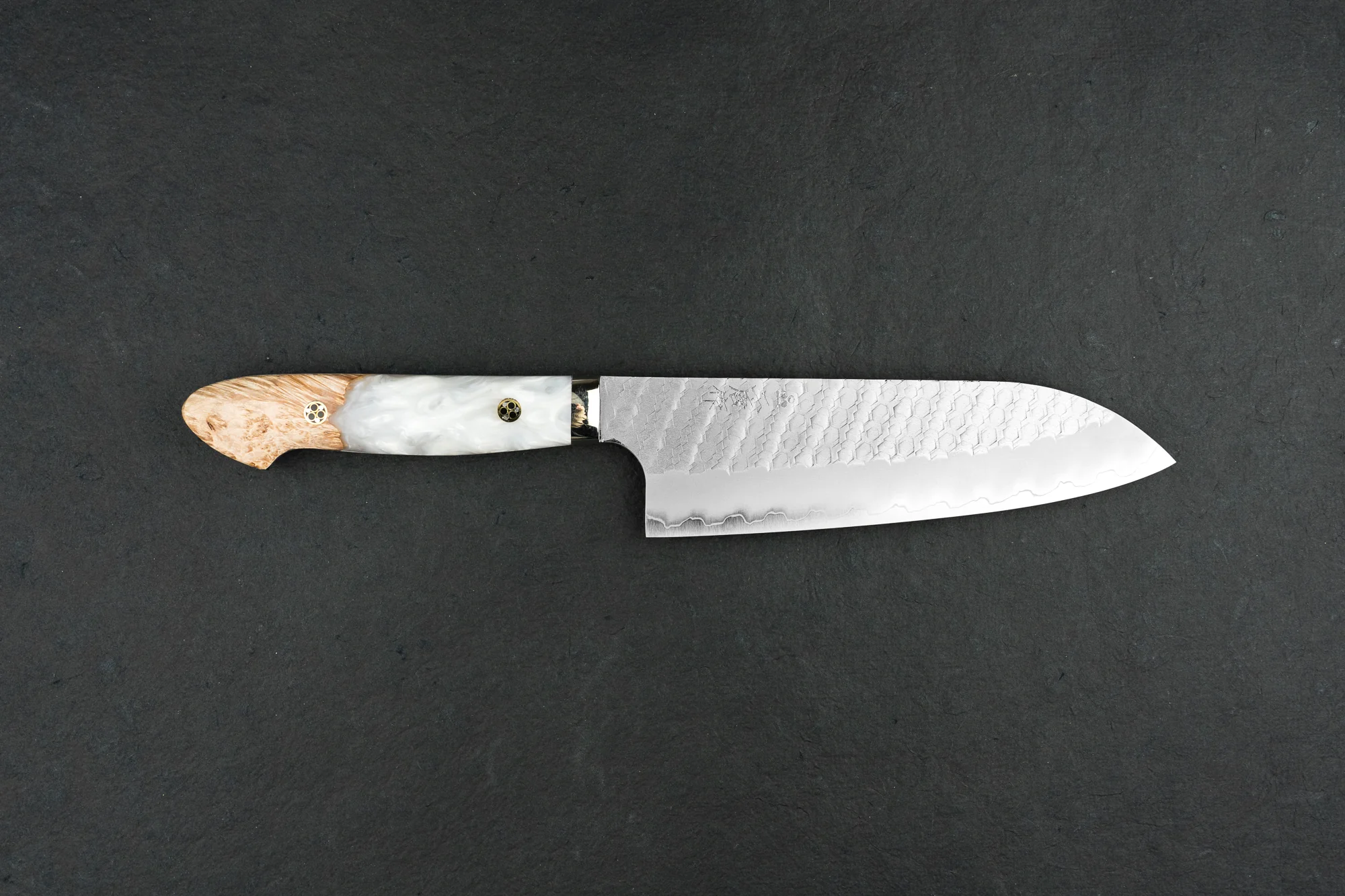 Nigara SG2 Migaki Tsuchime Western Santoku 180mm - Image 7