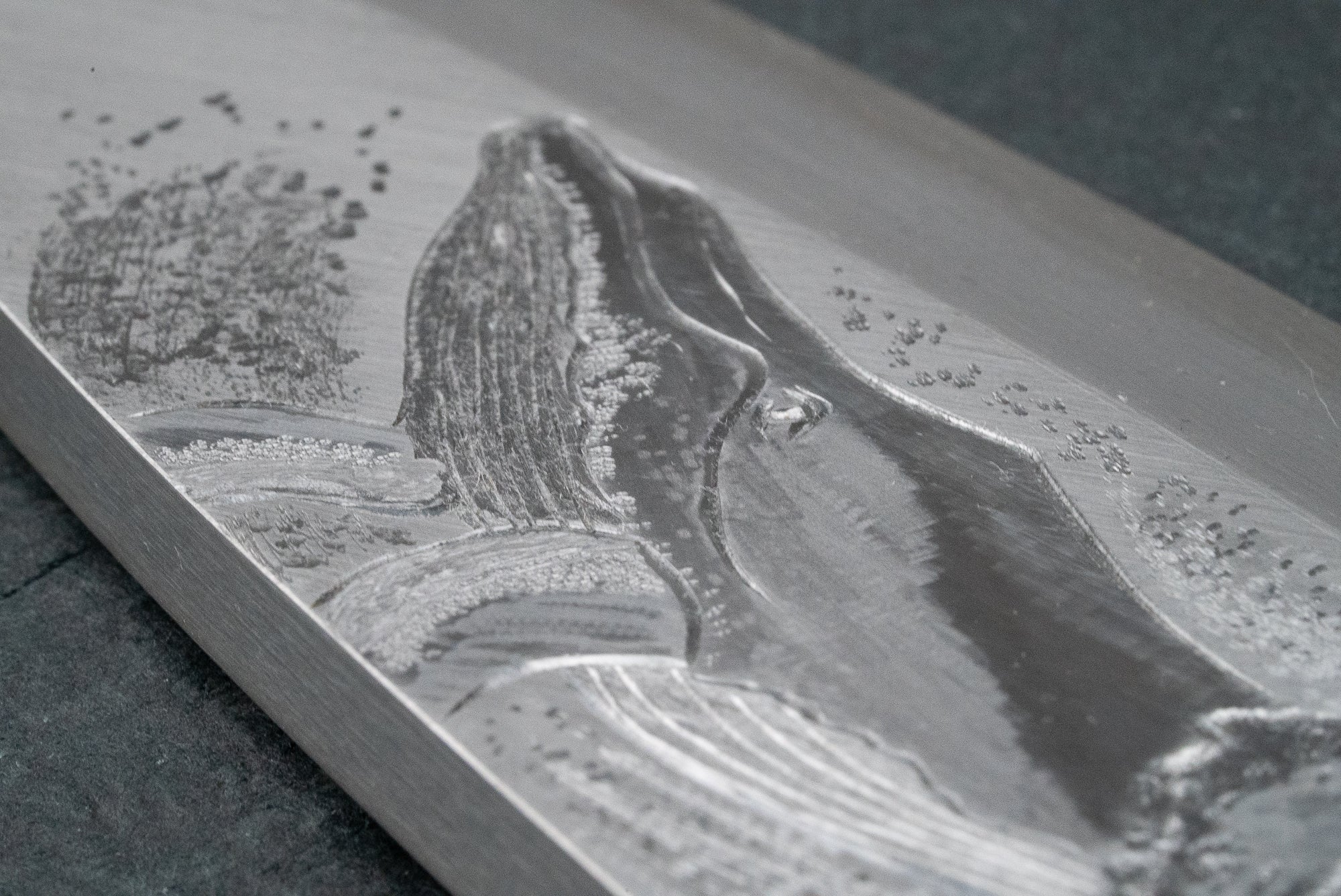 Sakai Takayuki Michiko Kubota Engraved Deba 240mm "Whale" - Image 4