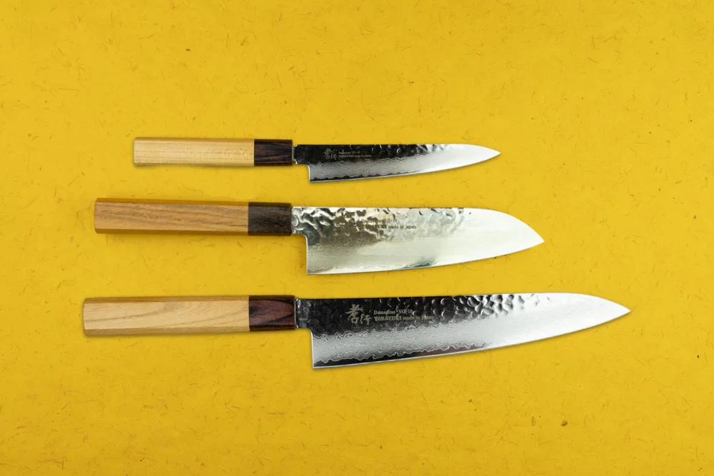 Sakai Takayuki VG10 33 Layer Damascus 3 Piece Knife Set