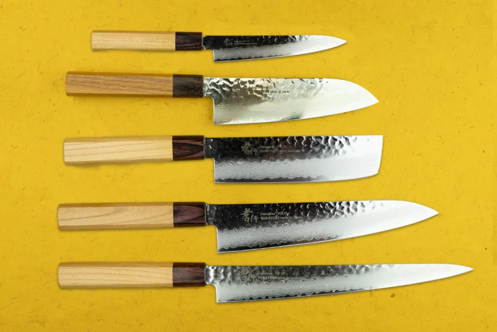 Sakai Takayuki VG10 33 Layer Damascus 5 Piece Knife Set
