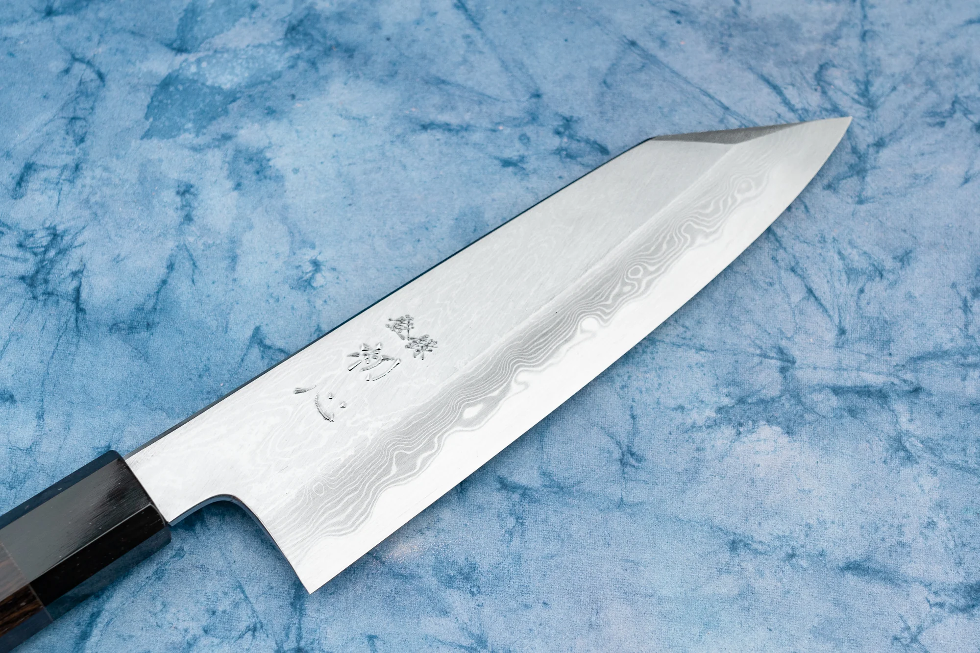 Satoshi Nakagawa Hatsukokoro Aoichi Damascus Shinogi Bunka 180mm - Image 2