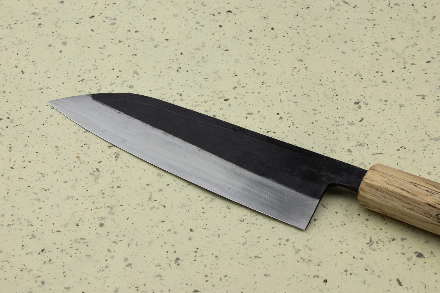 Suzuki Uchi Hamono Shirogami Kurouchi Single Bevel Santoku 165mm - Image 4
