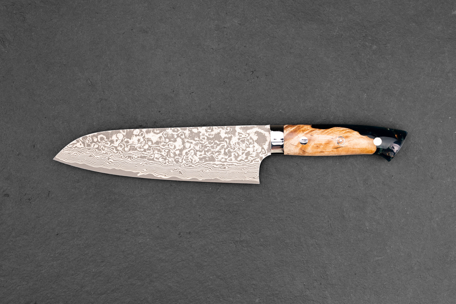 Takeshi Saji R2 Black Damascus Western Santoku 165mm - Image 2
