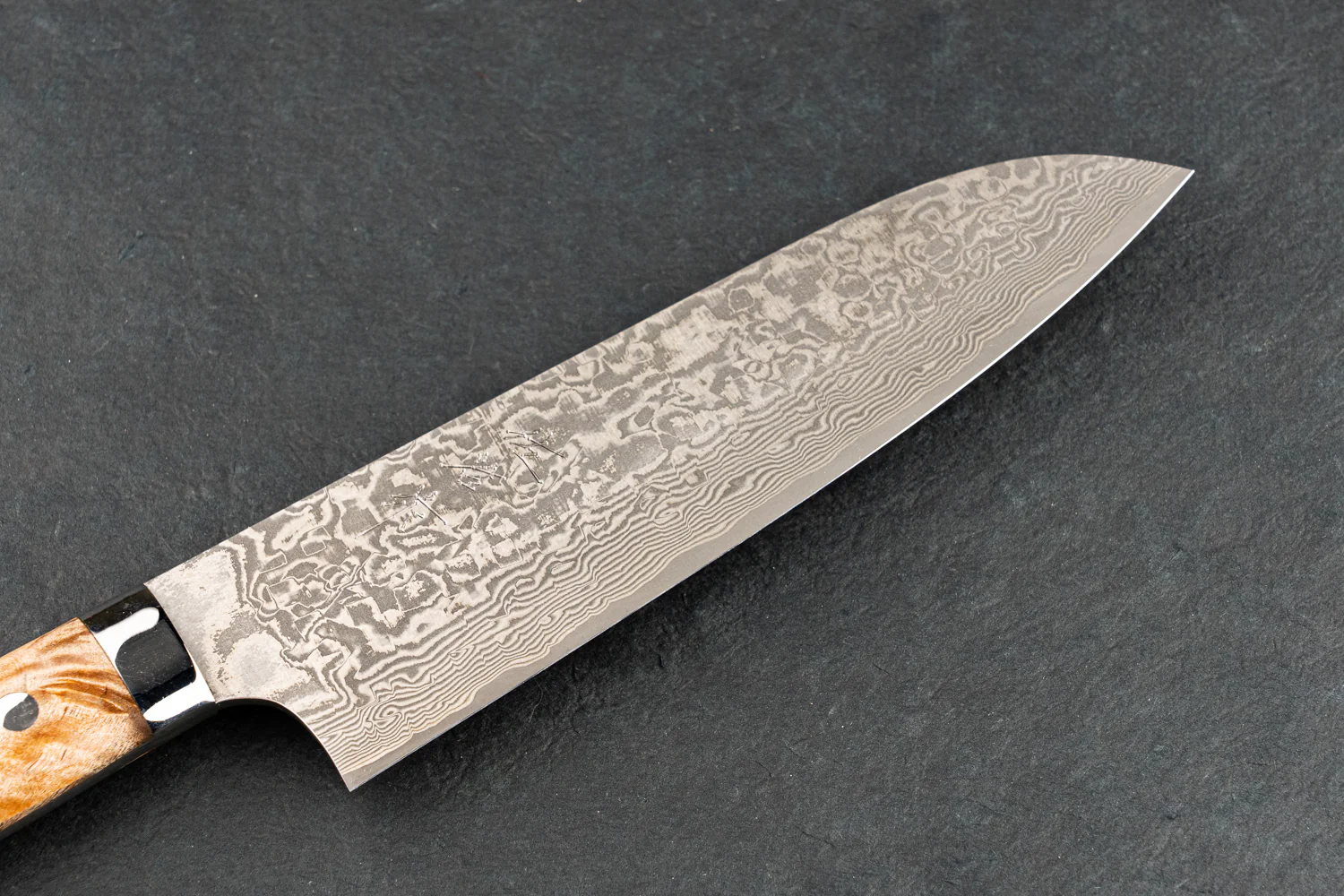 Takeshi Saji R2 Black Damascus Western Santoku 165mm - Image 3