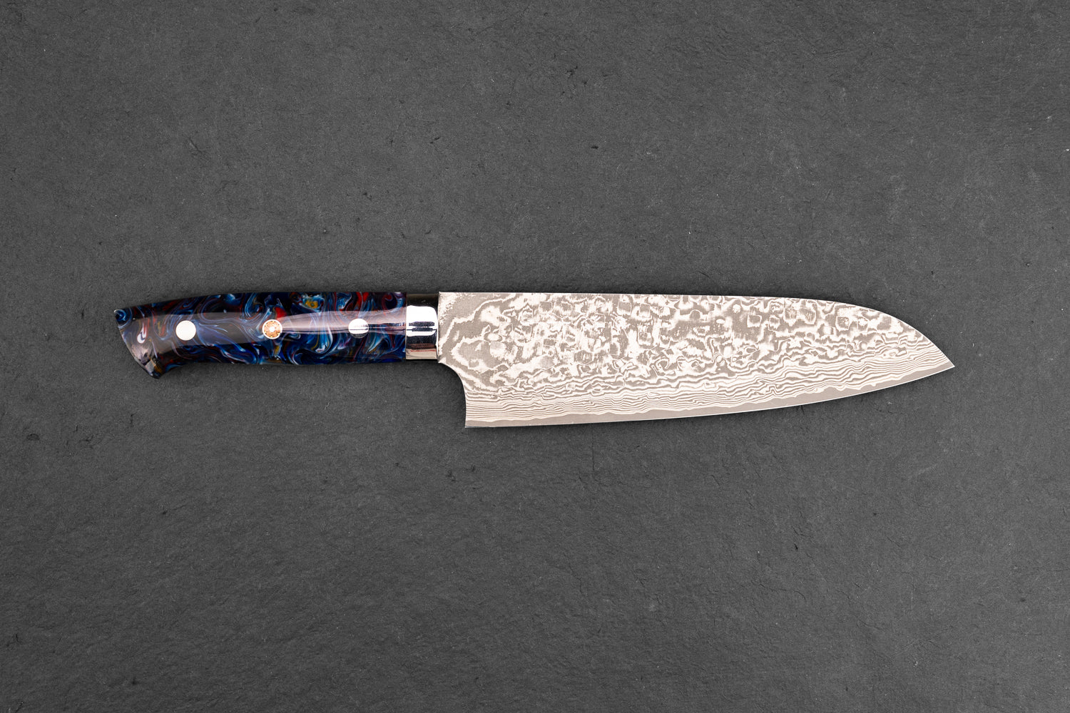 Takeshi Saji R2 Black Damascus Western Santoku 165mm - Image 5