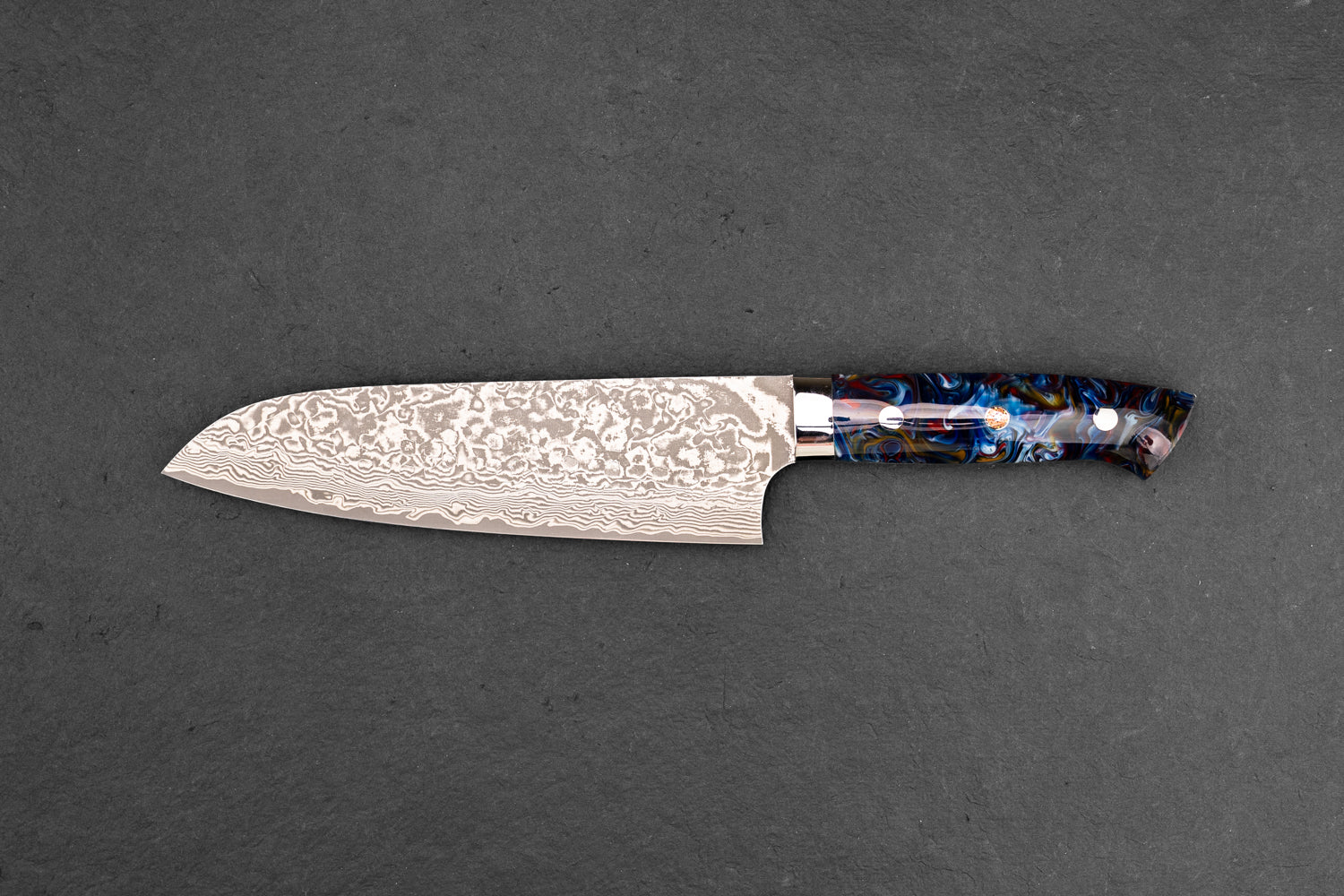 Takeshi Saji R2 Black Damascus Western Santoku 165mm - Image 6