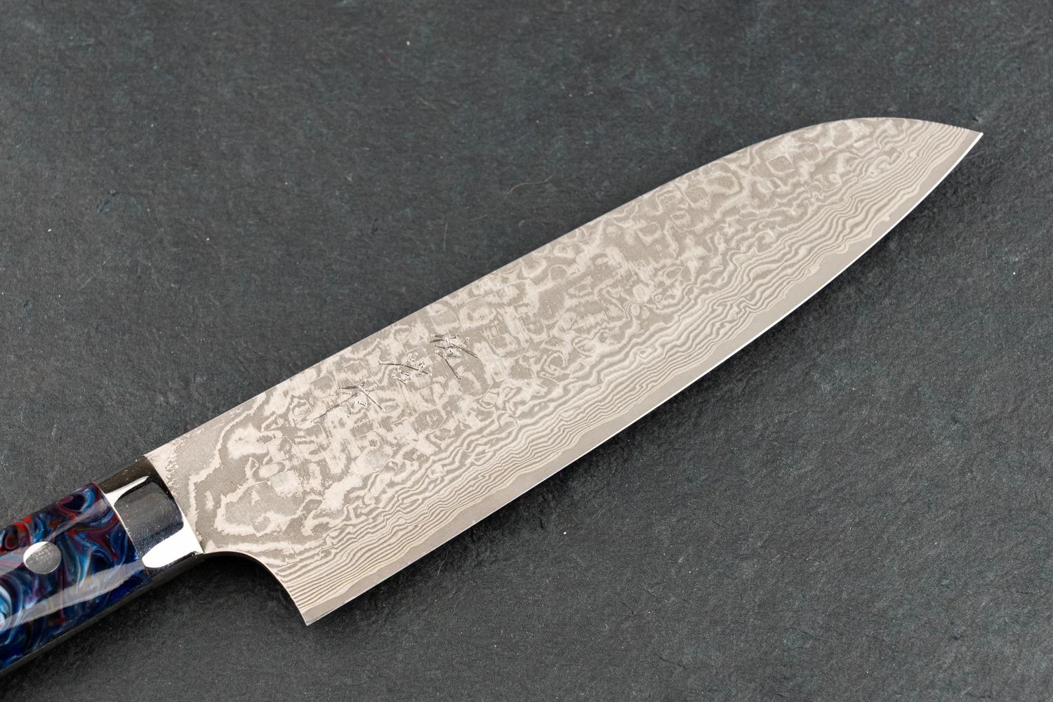 Takeshi Saji R2 Black Damascus Western Santoku 165mm - Image 7