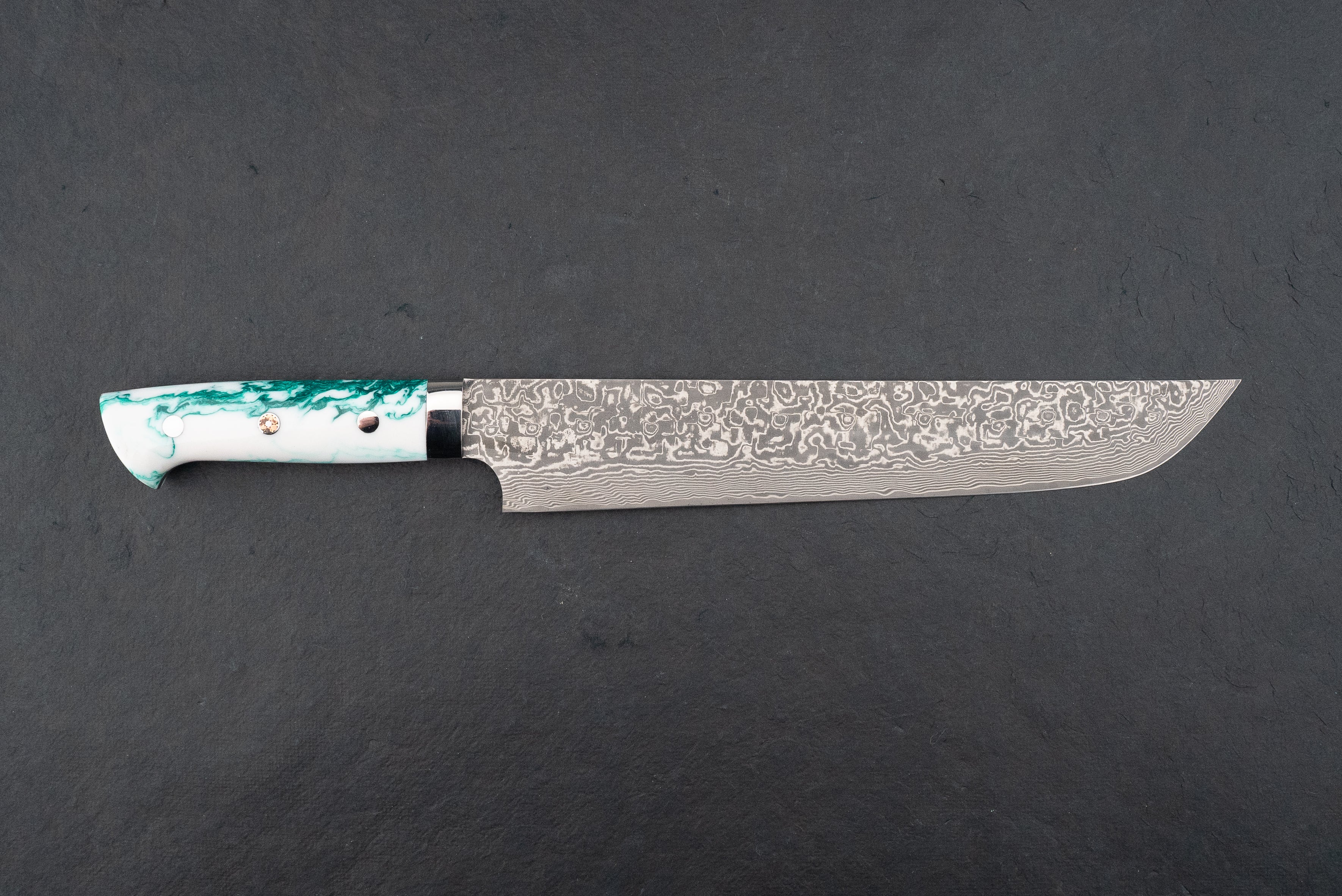 Takeshi Saji SG2 Black Damascus Western Sakimaru Sujihiki 240mm