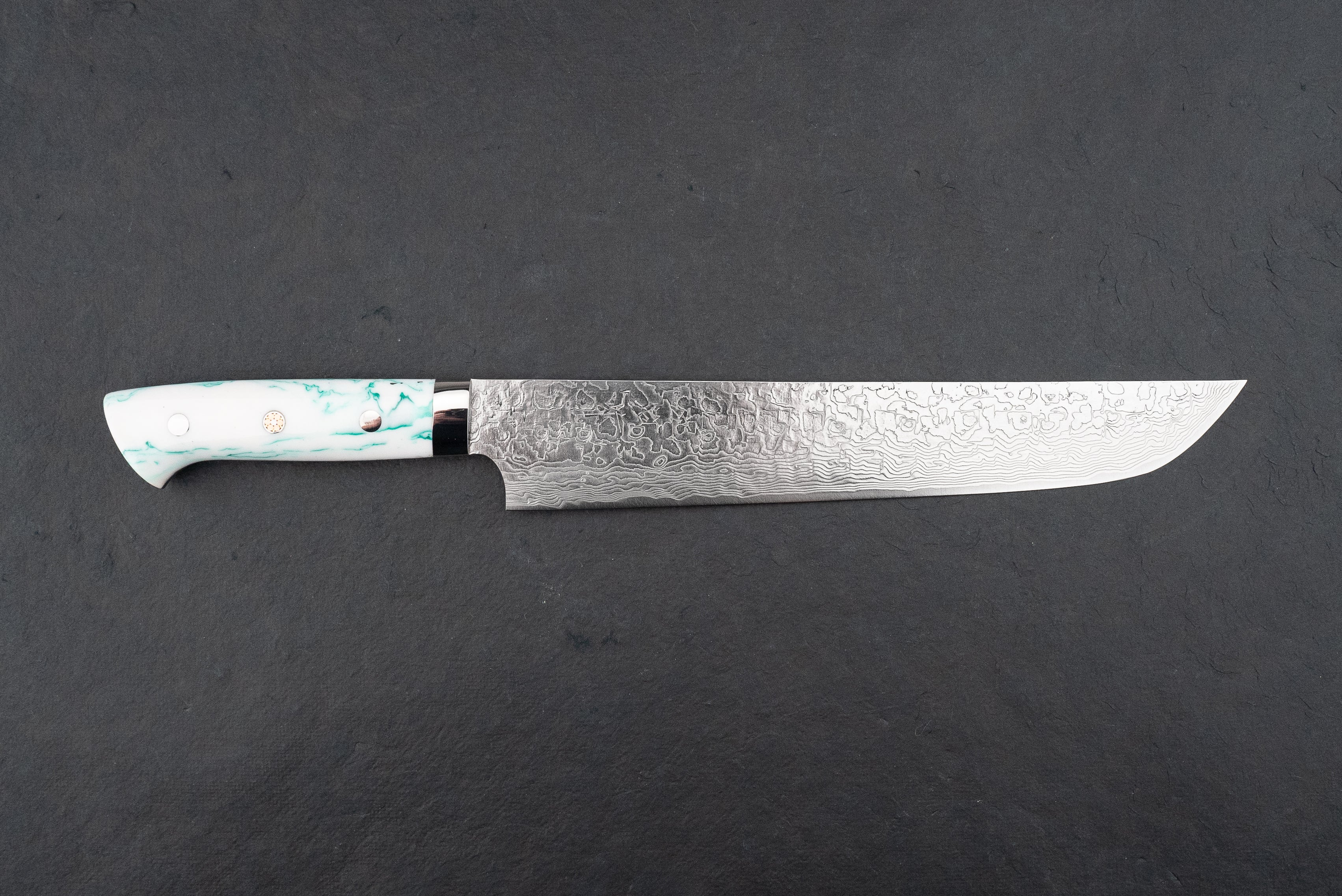 Takeshi Saji SG2 Nickel Damascus Western Sakimaru Sujihiki 240mm
