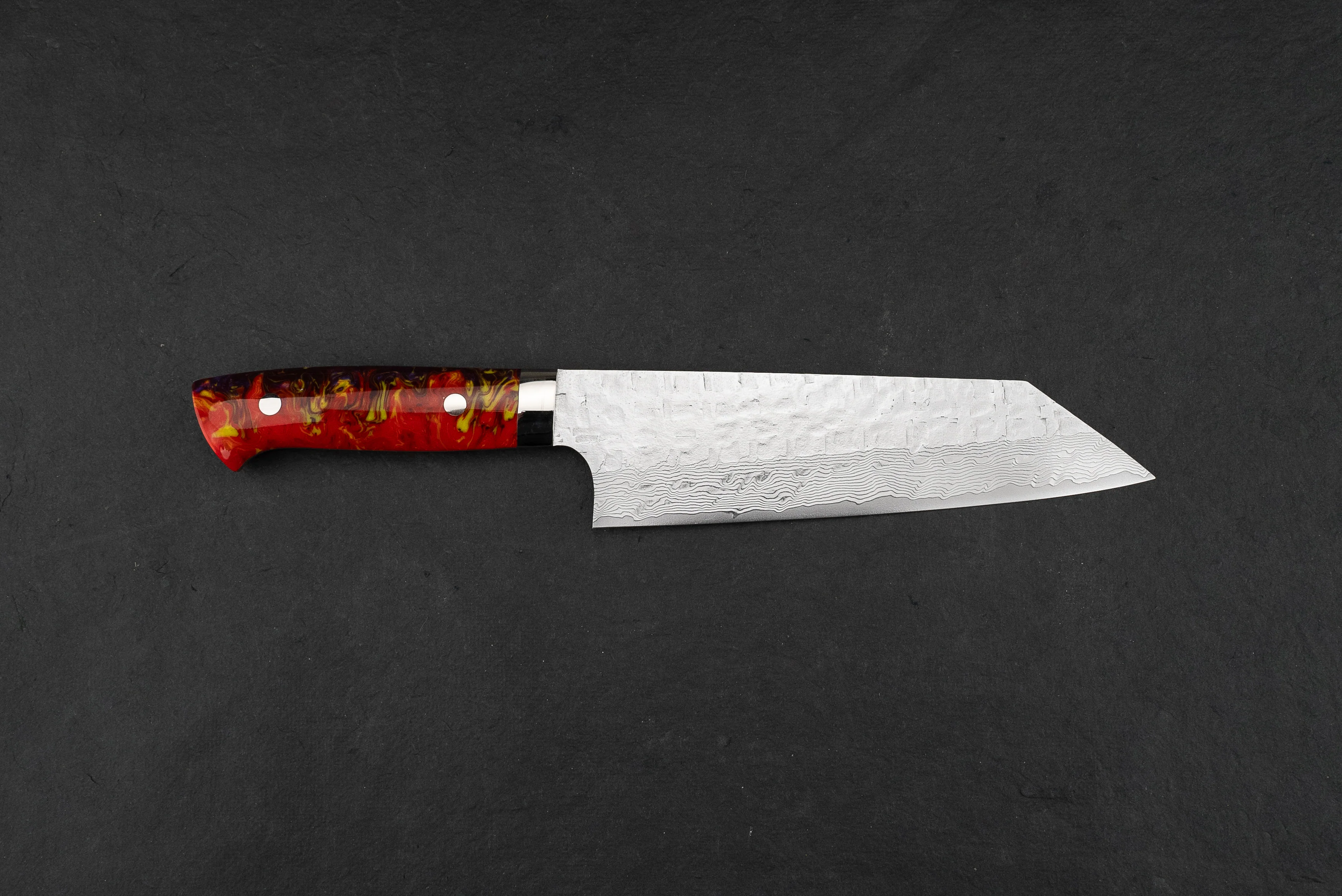 Takeshi Saji VG10 Cross Tsuchime Damascus Western Bunka 180mm - Image 2