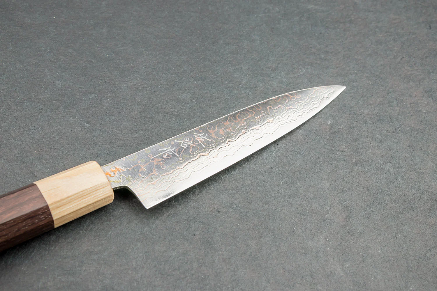 Takeshi Saji VG10W Rainbow Damascus Wa Petty 130mm - Image 2