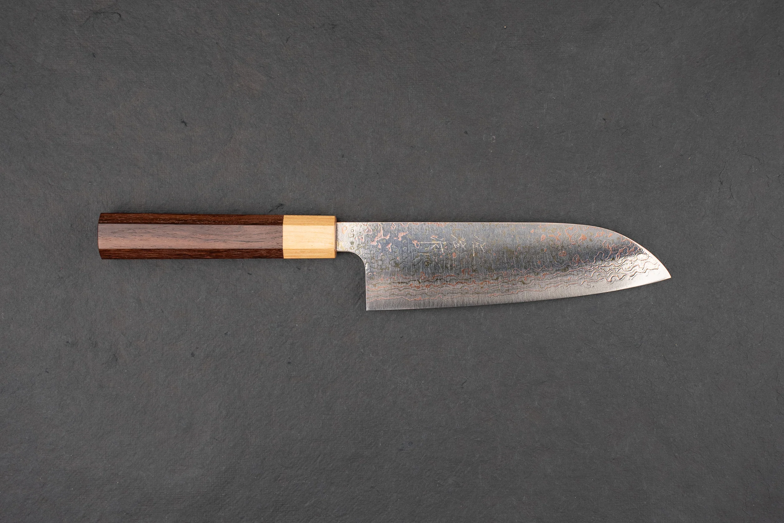 Takeshi Saji VG10W Rainbow Damascus Wa Santoku 165mm