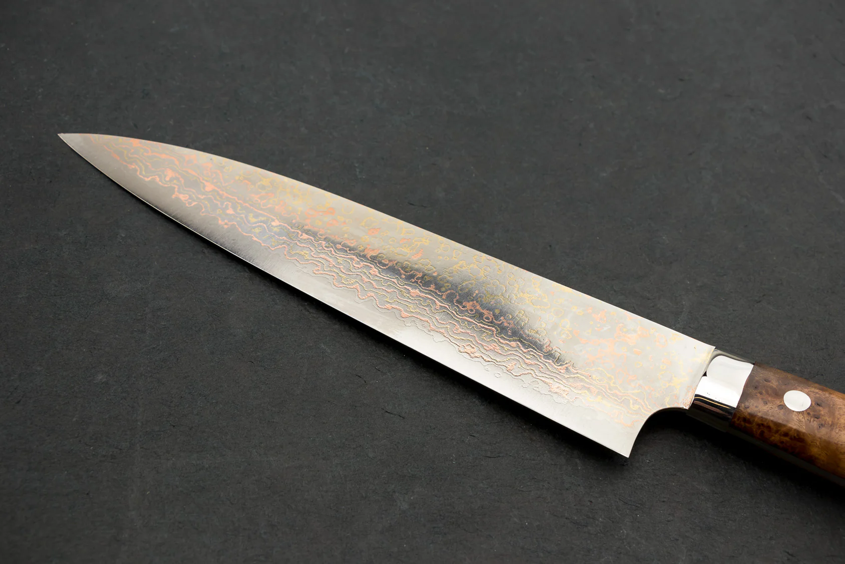 Takeshi Saji VG10W Rainbow Damascus Western Gyuto 210mm - Image 4