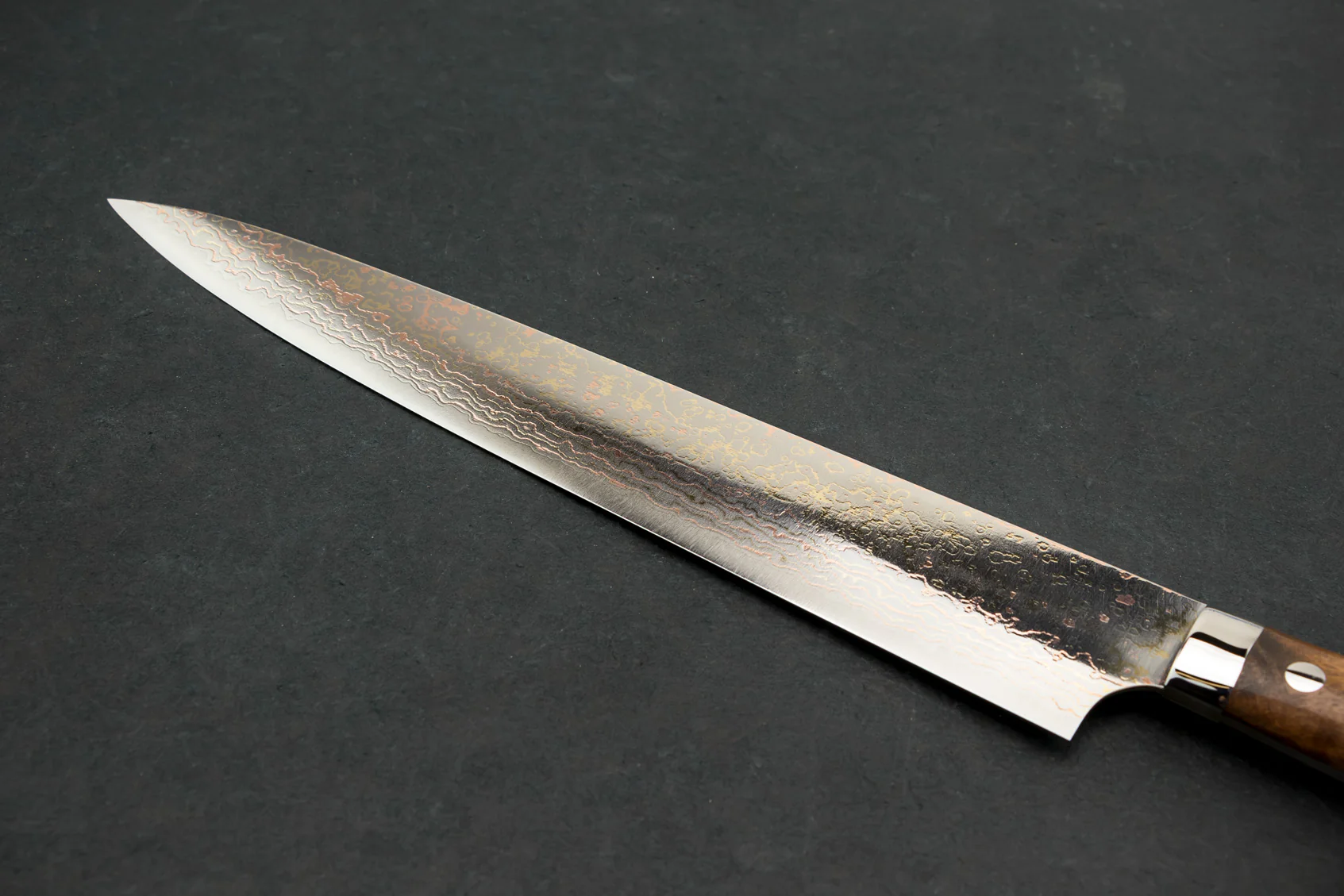 Takeshi Saji VG10W Rainbow Damascus Western Sujihiki 270mm - Image 4