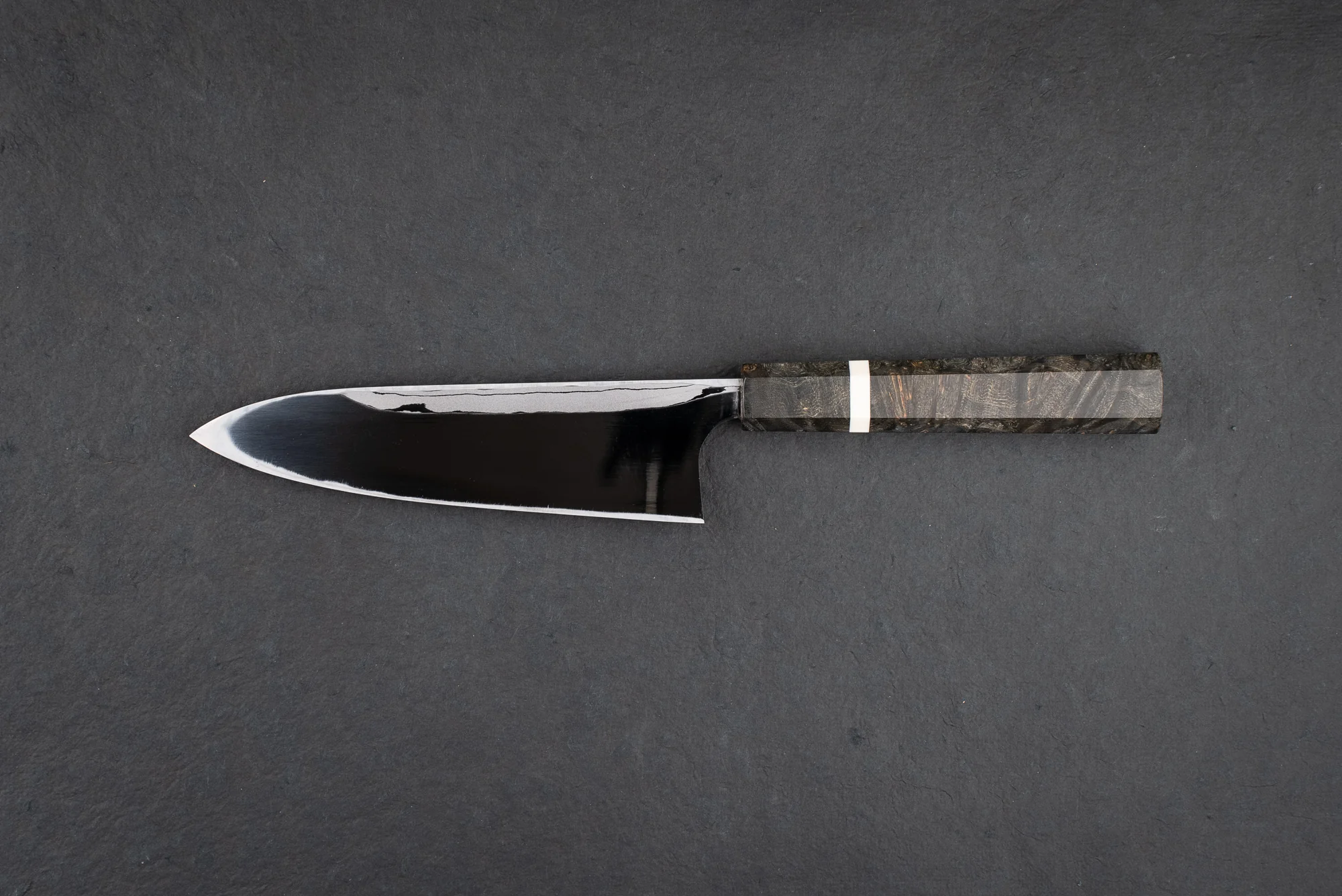 Yoshihiro Yauji Aogami Suminagashi Single Bevel Santoku 165mm - Image 2