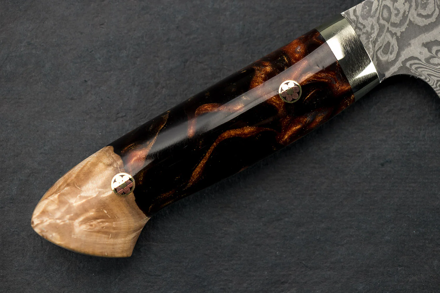 Yoshimi Kato SG2 Damascus Black Western Santoku 180mm - Image 2