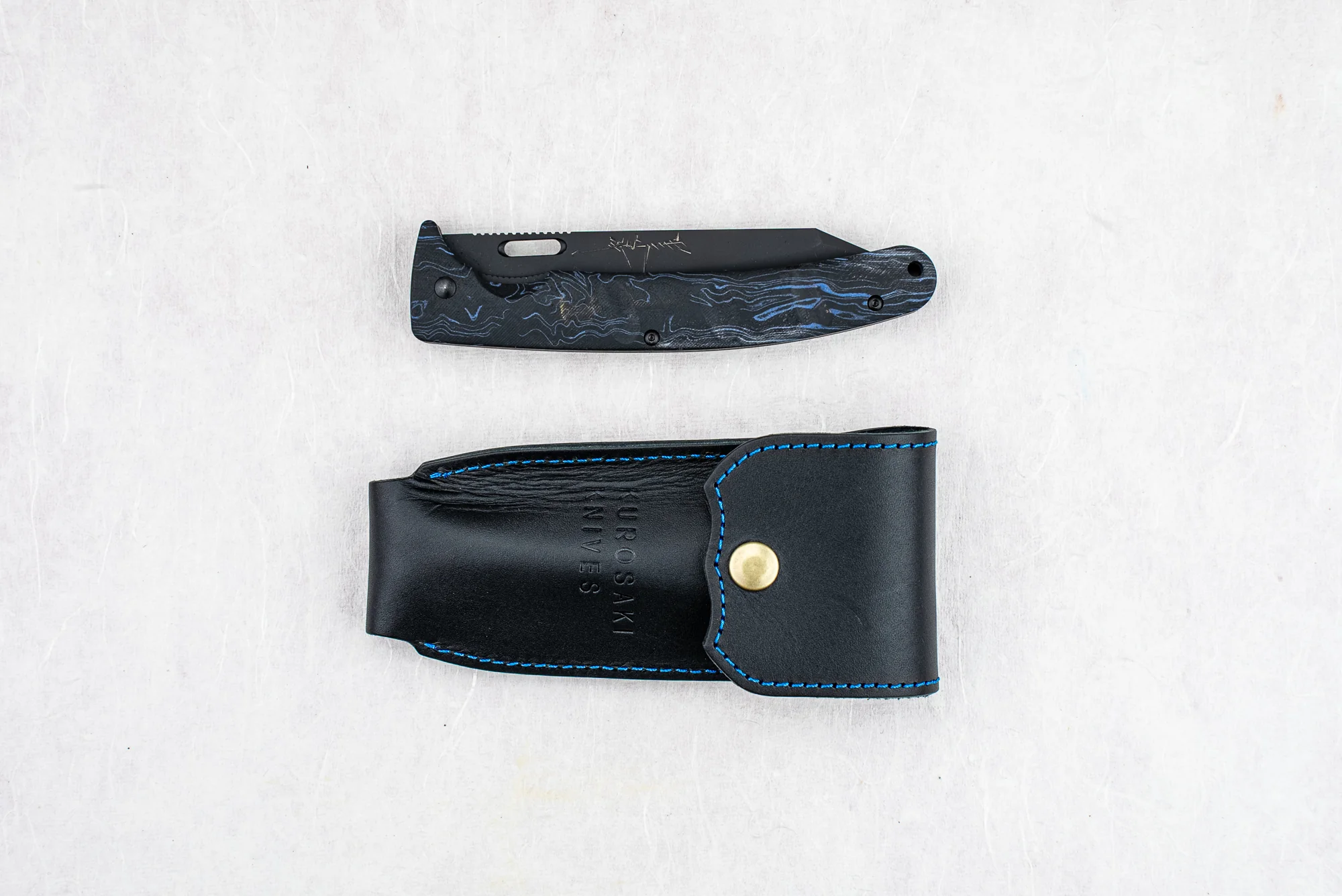 Yu Kurosaki SG2 Black Leopard Folding Knife 110mm - Image 2