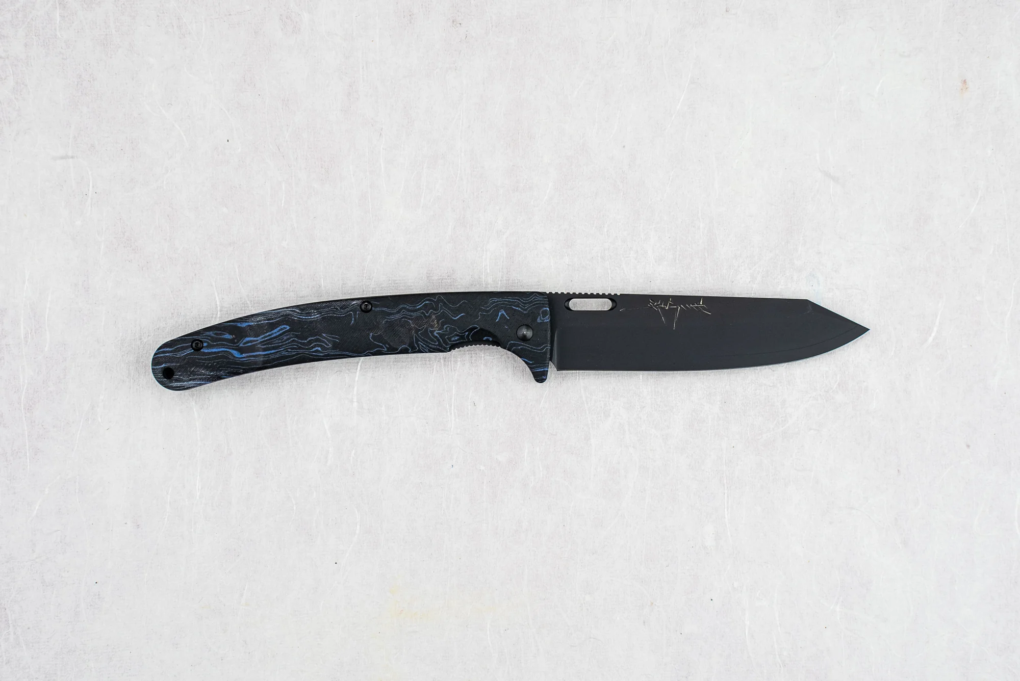 Yu Kurosaki SG2 Black Leopard Folding Knife 110mm - Image 3