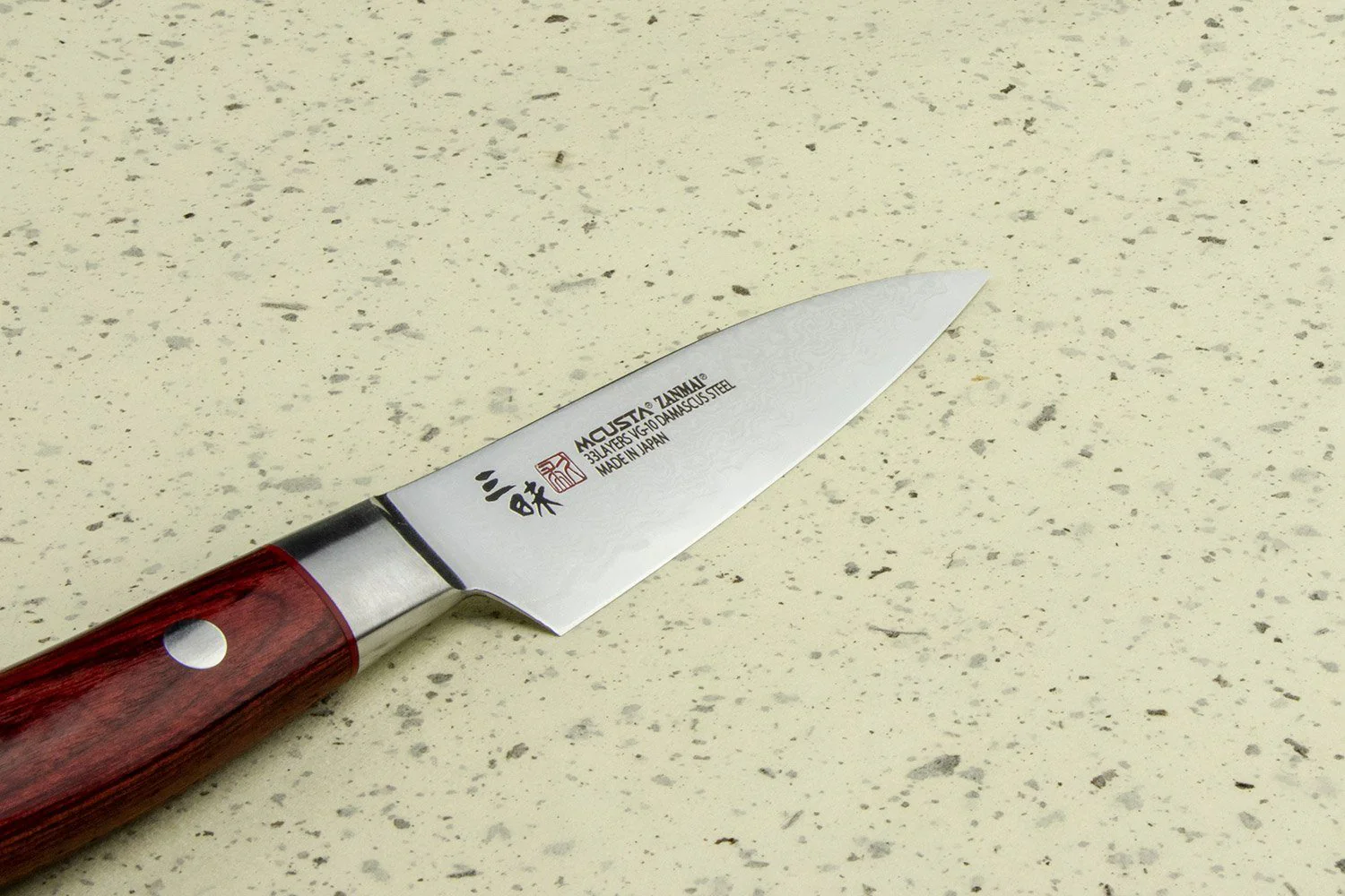 Mcusta Zanmai Classic Pro Damascus Flame Petty 90mm - Image 2
